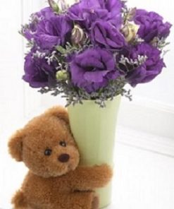 teddy and flowers