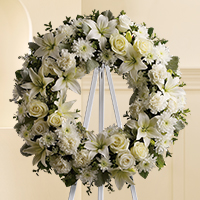 Funeral wreath white
